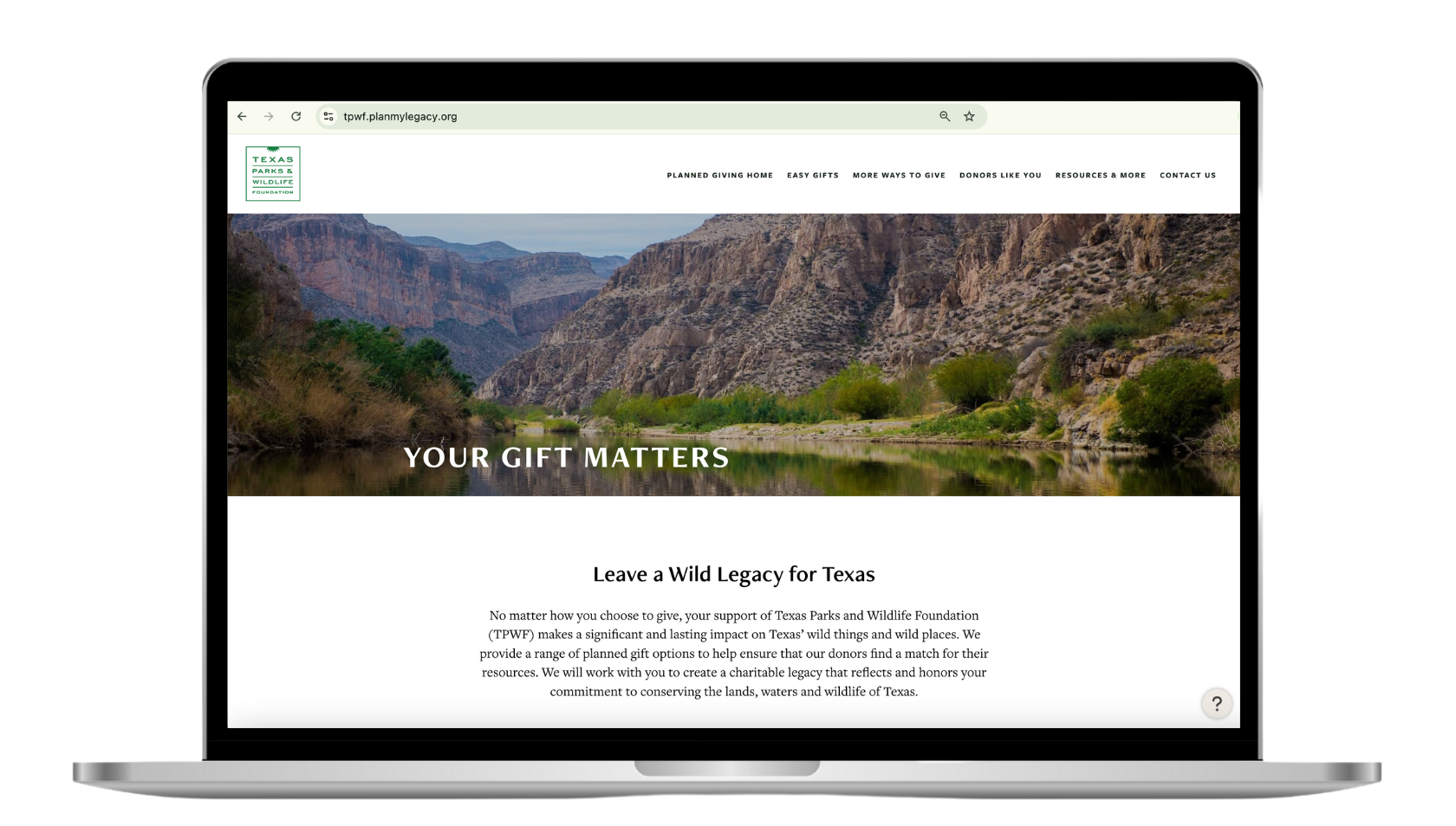 Story #5: Check Out TPWF’s New Planned Giving Website