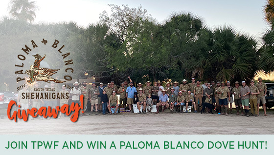 Story #4: Join TPWF and Win a Paloma Blanco Dove Hunt!